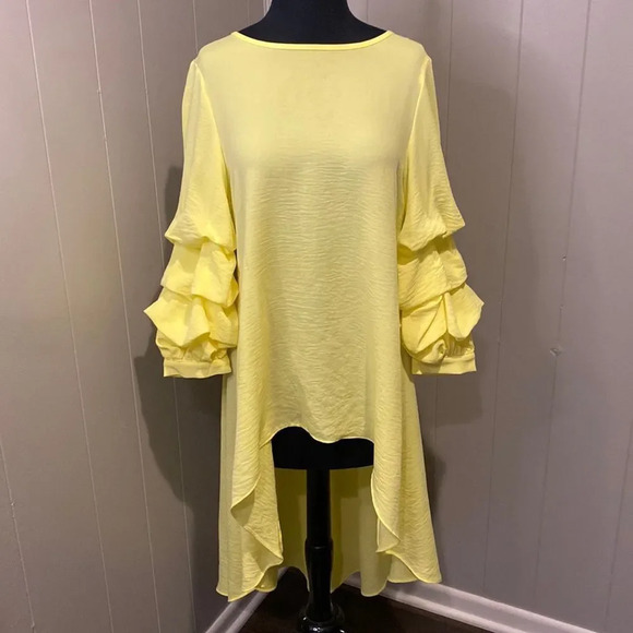 Patrizia Luca Milano Extra Small Puffed Sleeve High/Low Tunic - Picture 1 of 6